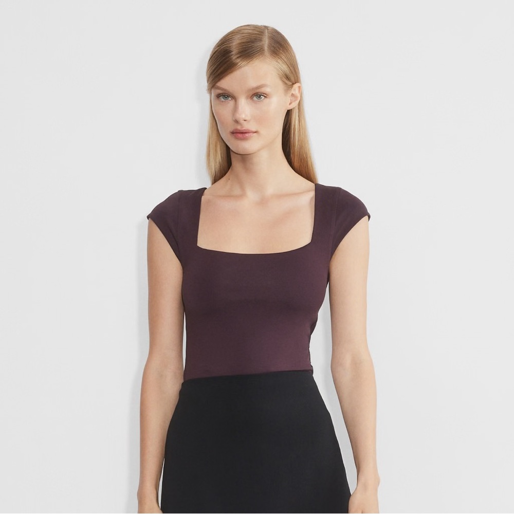 Aritzia Contour Capsleeve Squareneck T-Shirt Size Medium